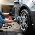 Ceramic Tire Coating Shine Spray in use