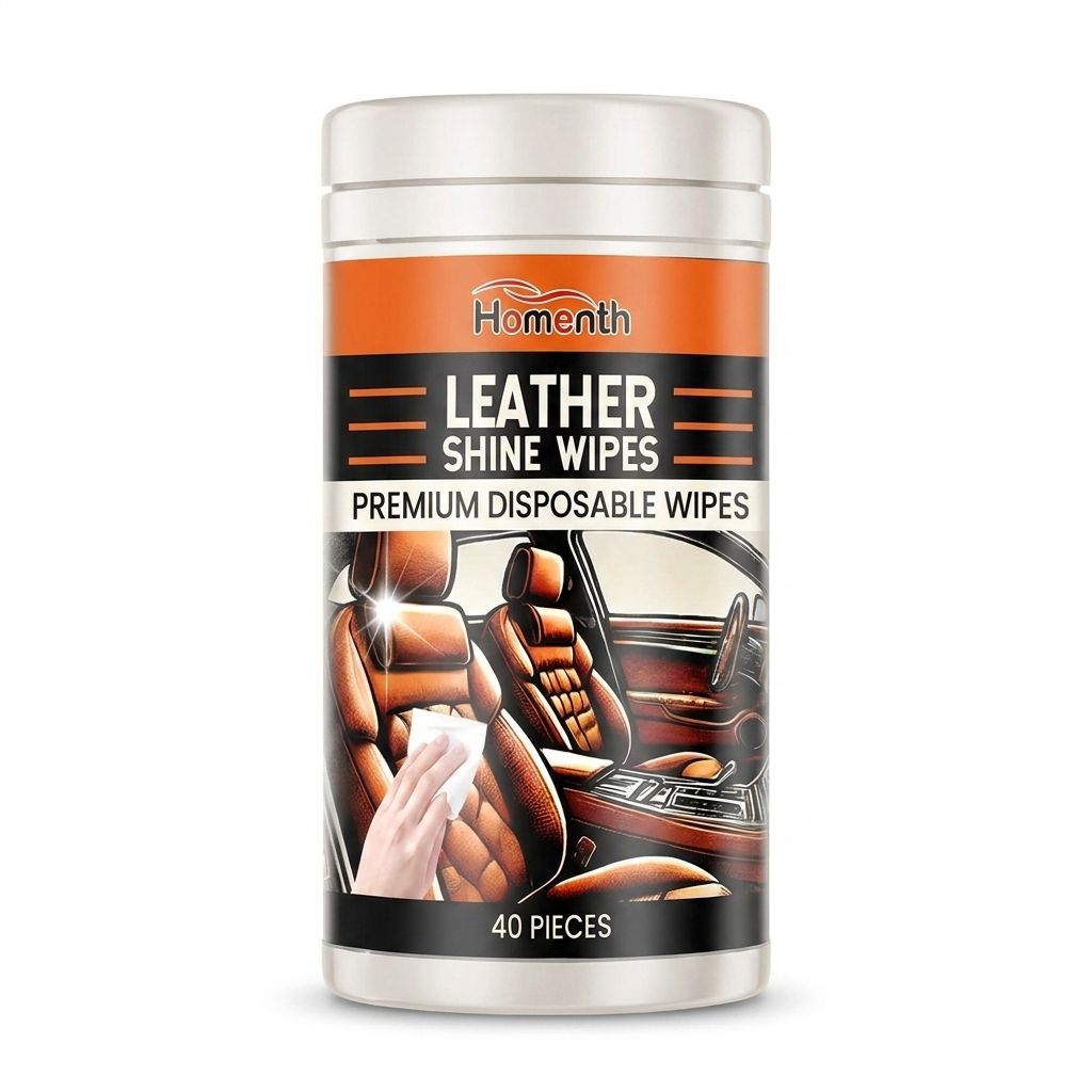 Leather wipes white background