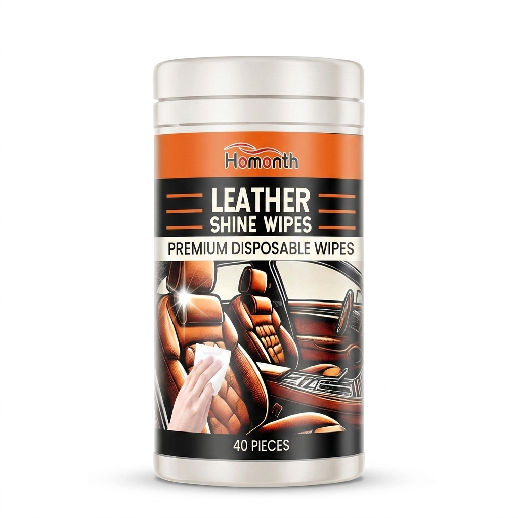 Leather wipes white background
