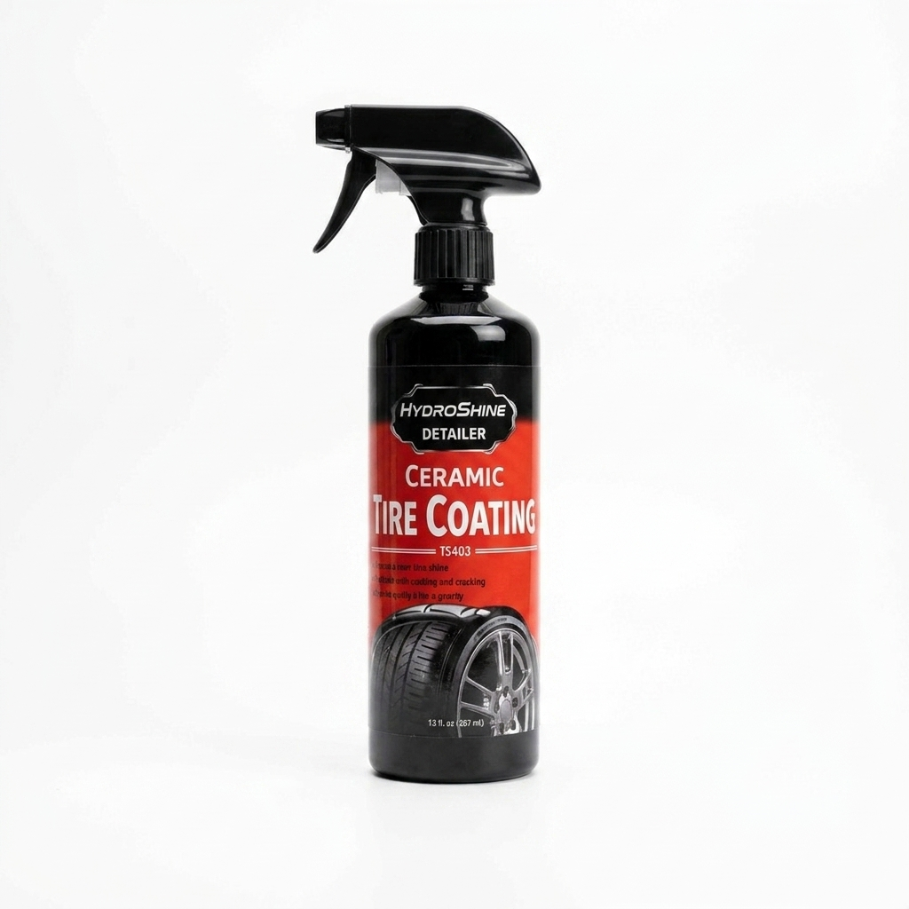 Tire coating white background